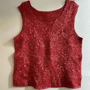 Vintage pink ruffled sequin tank top 🌷